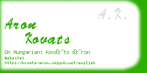 aron kovats business card